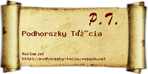 Podhorszky Tácia névjegykártya